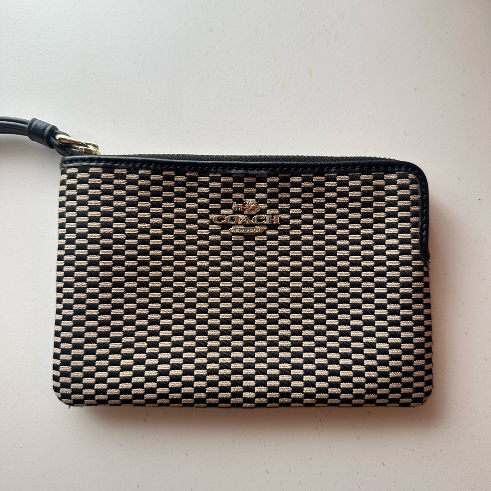 Coach Black and Tan Wristlet